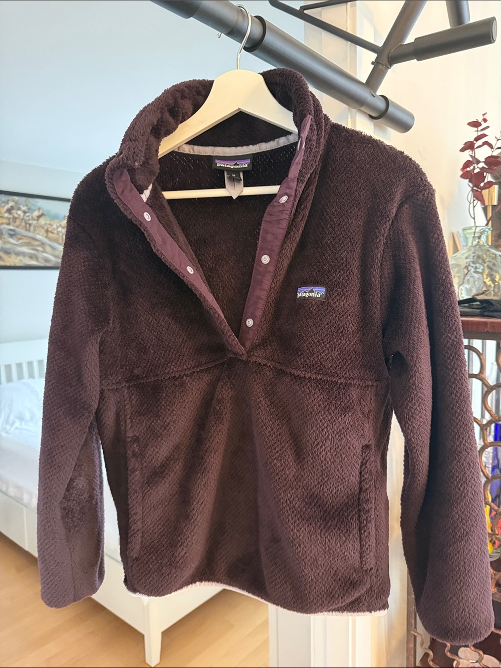 Patagonia Women's Dark Plum Cozy Teddy Snap Pullover
